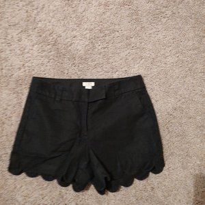 J Crew factory Black scalloped shorts
